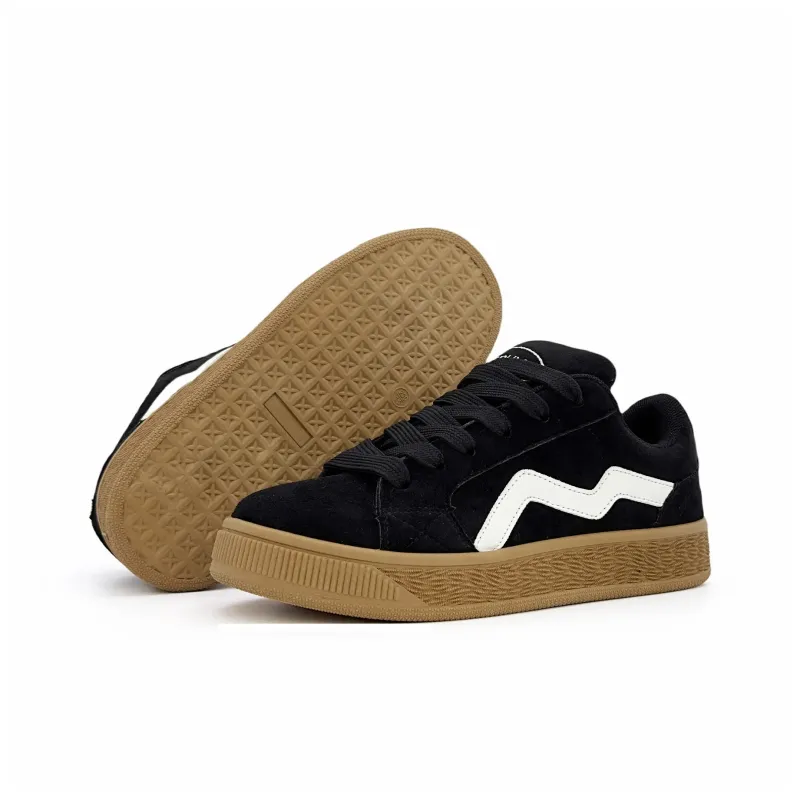 ABCIO Slip Resistant Waterproof Low Top Skateboard Shoes Women's Black-4