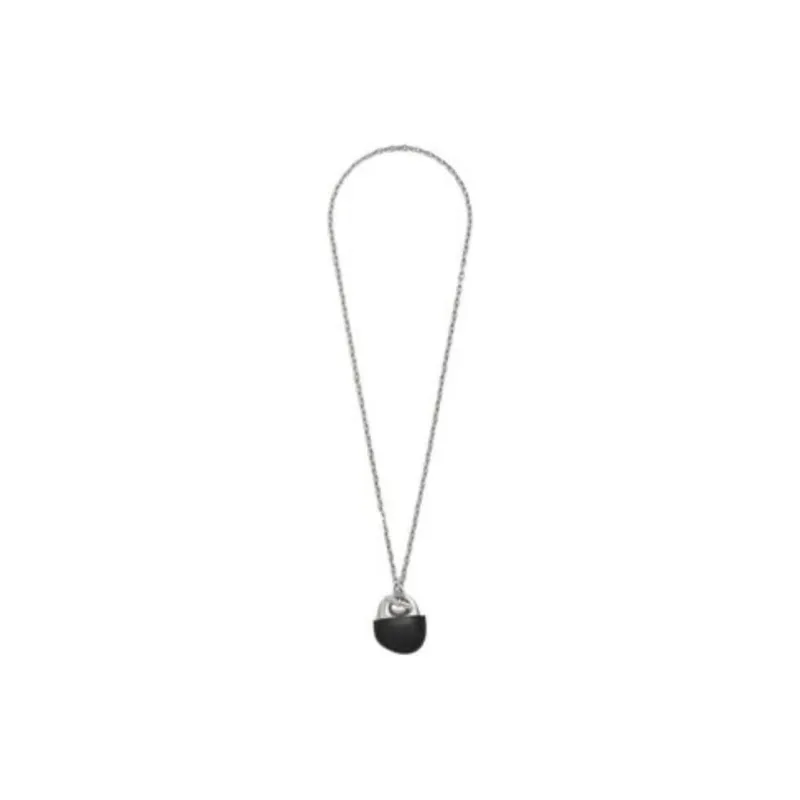HERMES Calfskin Metal Necklaces Men's Multicolor-0