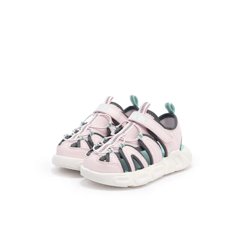 XTEP Slip Resistant Breathable Low Top Children's Sandals Light Cherry Blossom Pink Charcoal Gray Kids'-1