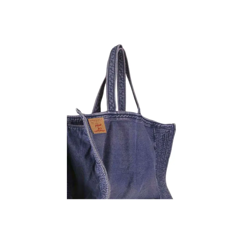YProject 100% Cotton One Shoulder Handbags Unisex Purple Navy Blue-4