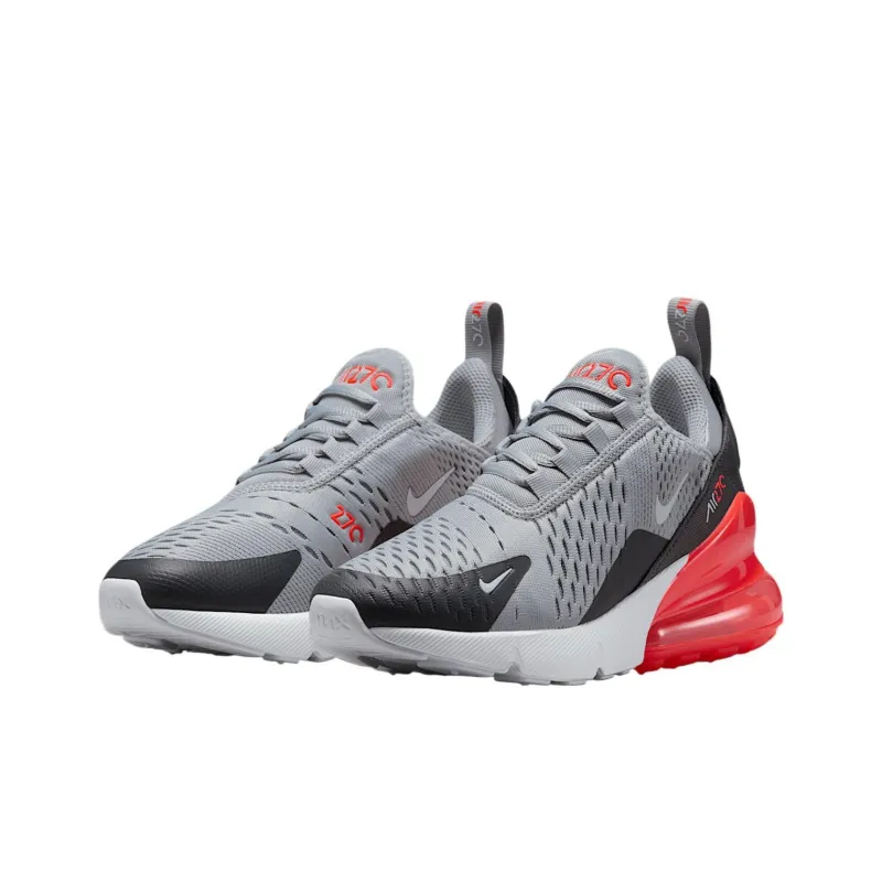 Nike Air Max 270 Anti Slip Wear Resistant Low Top Kids' Running Shoes Gray/Black Teenagers-2