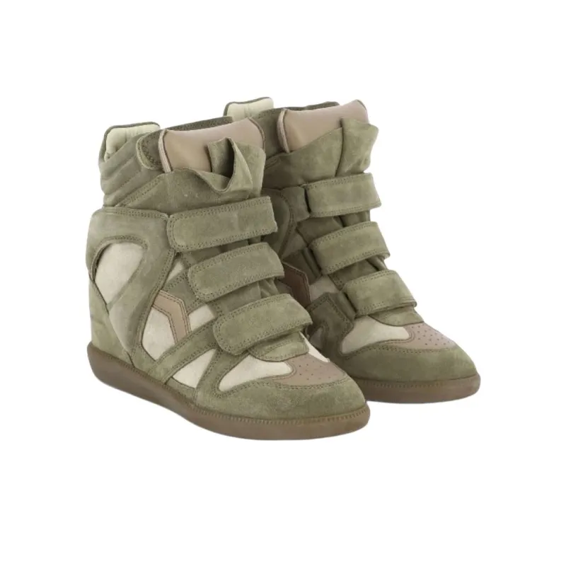 ISABEL MARANT Bekett High-Top Skateboard Shoes Women's Green-2