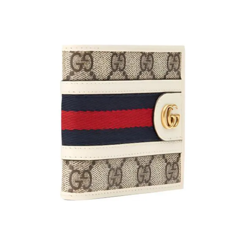 GUCCI Ophidia Canvas With Leather Cropped Wallet Men's Ebony & White-2