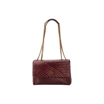 TORY BURCH Kira Leather Crossbody Bag Shoulder Bag Medium Size Women's Fig Red