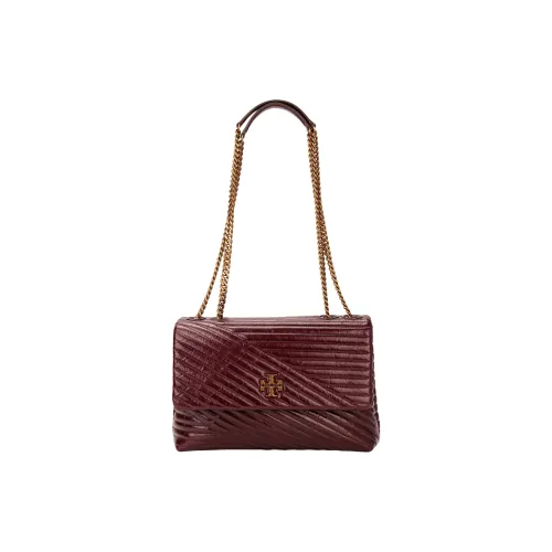 TORY BURCH Kira Leather Crossbody Bag Shoulder Bag Medium Size Women's Fig Red