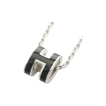 HERMES Metal Necklaces Women's Black