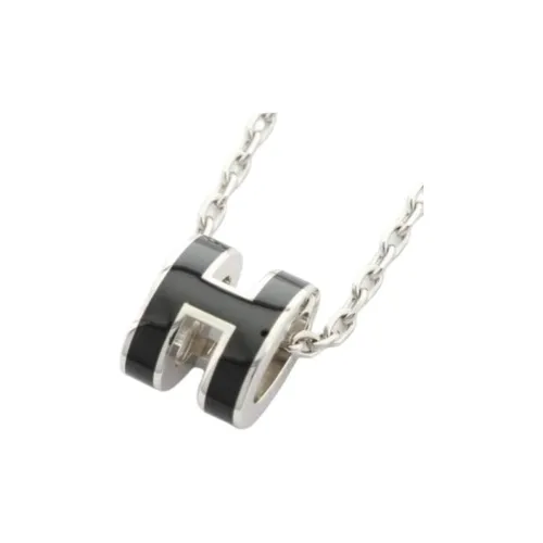 HERMES Metal Necklaces Women's Black