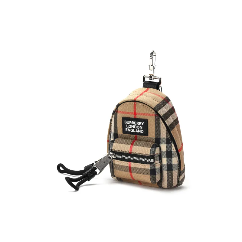 Burberry Cotton Backpack Charm Bag Merchandise Mini Unisex Brown-3