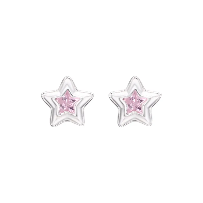 MIDNIGHT MOMENT S999 Silver Stud Earrings Women's-0