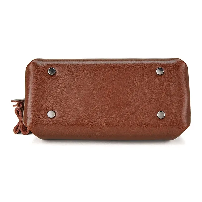BOSTANTEN Cow Leather Shoulder Bag Regular Women's Black/Coffee-6