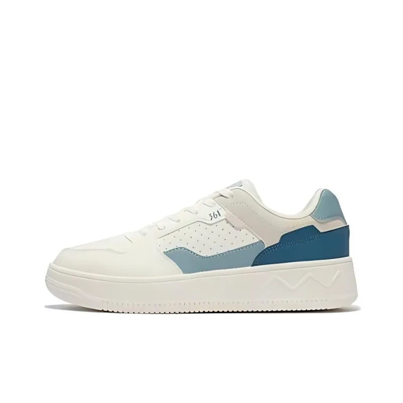 361° Abrasion Resistant Height Increasing Low Top Skateboard Shoes Men's Feather White/Original Blue-0