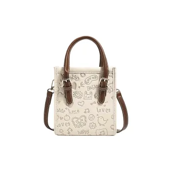 Yalu PU Handbag Women's Ecru/Pink/Black