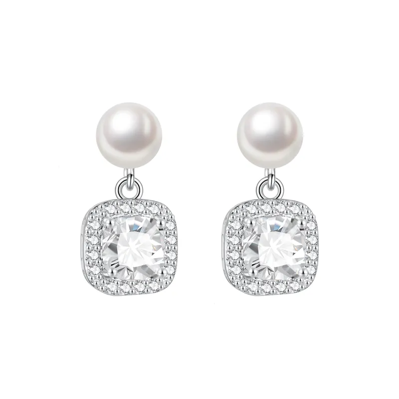 ZEGL Shell Pearl Earrings Women's-0