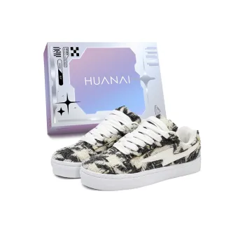 HUANAI Low Top Skateboard Shoes Unisex Smoke Ink Gray