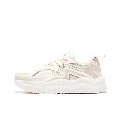 361° Anti-Slip Wear-Resistant Low-Top Chunky Sneakers Women's Milk White