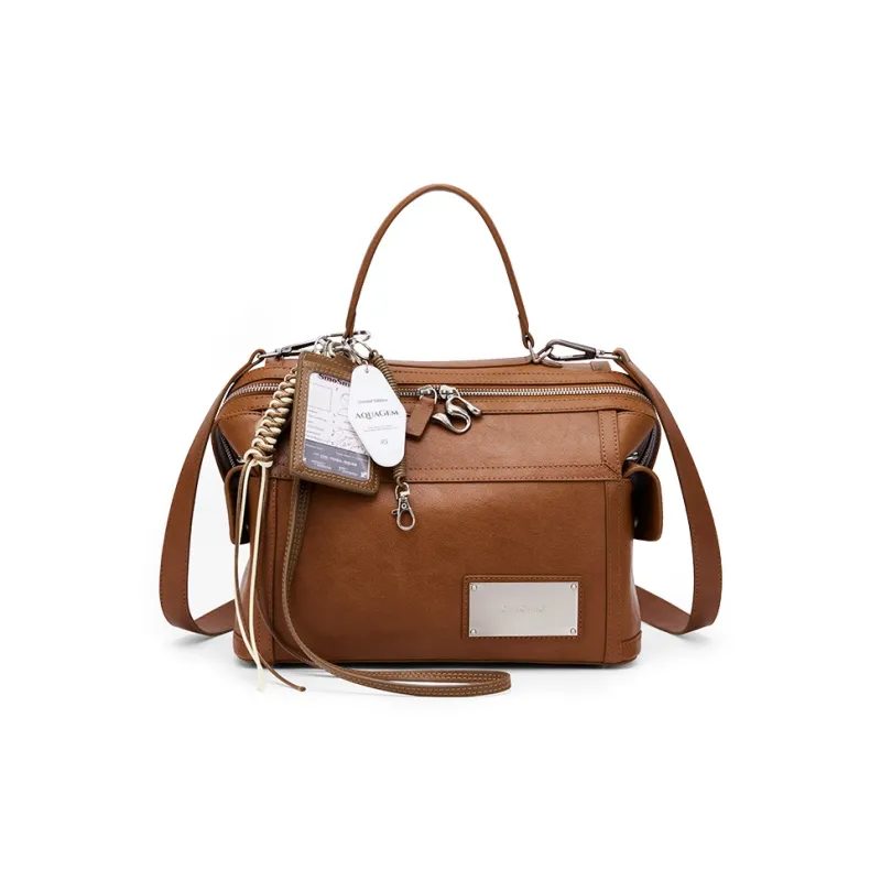 MCMIKO Cow Leather Backpack Regular Women's Nut Brown-1