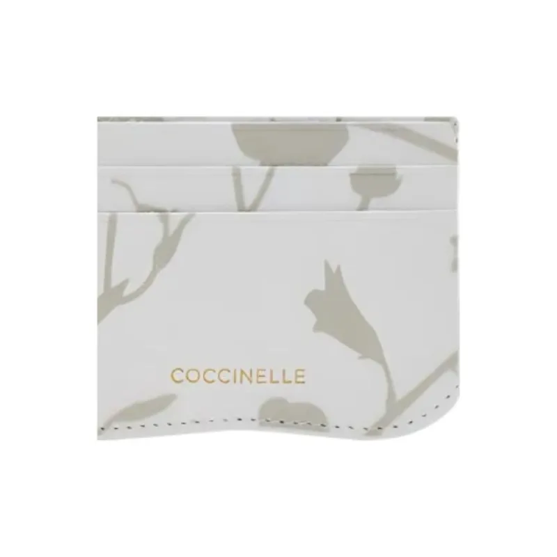 COCCINELLE Cow Leather Card Holder Women's Bright White-1