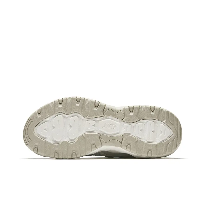 Anta Anti Slip Wear Resistant Low Top Casual Shoes Women's White Green Gray-4