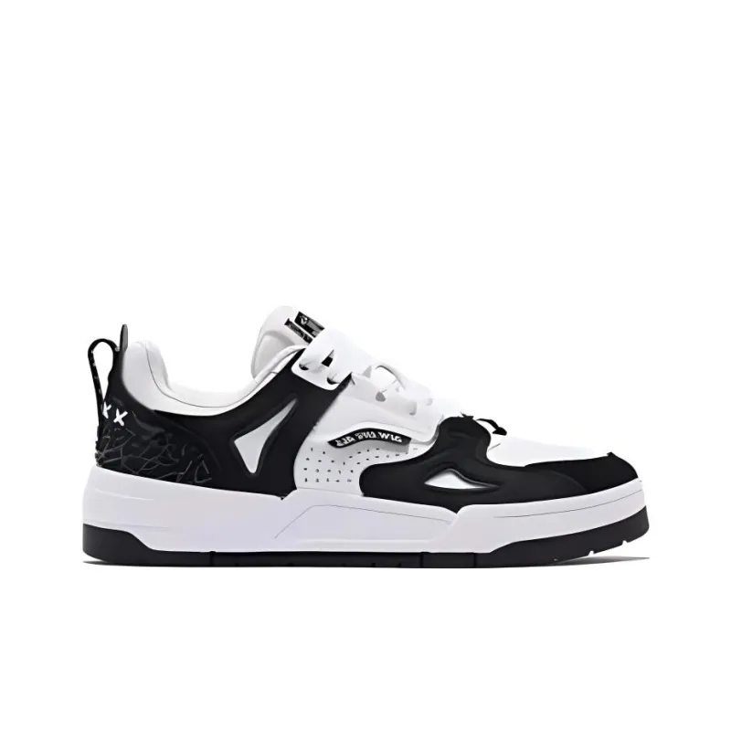 QIAODAN Inheritance 1.0 Durable Breathable Low-Top Skateboard Shoes Women's Black White-1