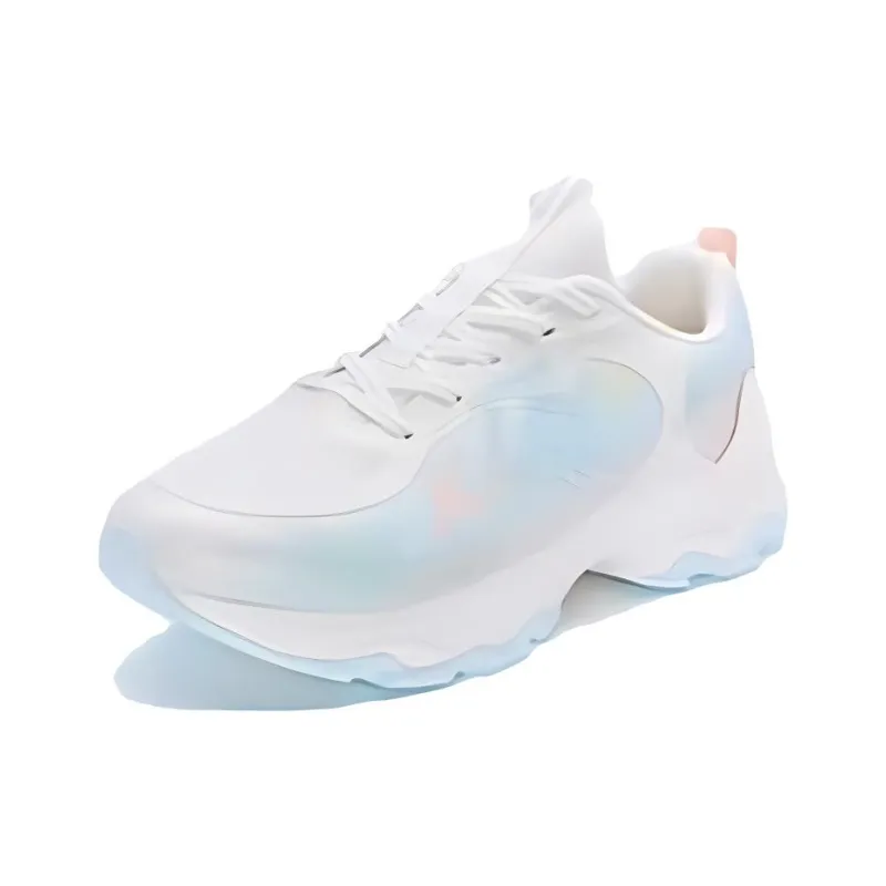 XTEP Man Dance Cushioning Wear Resistant Low Top Running Shoes Women's White Blue Pink-1