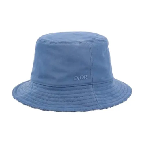 DIOR Recycled Polyester Bucket Hats Men's Blue