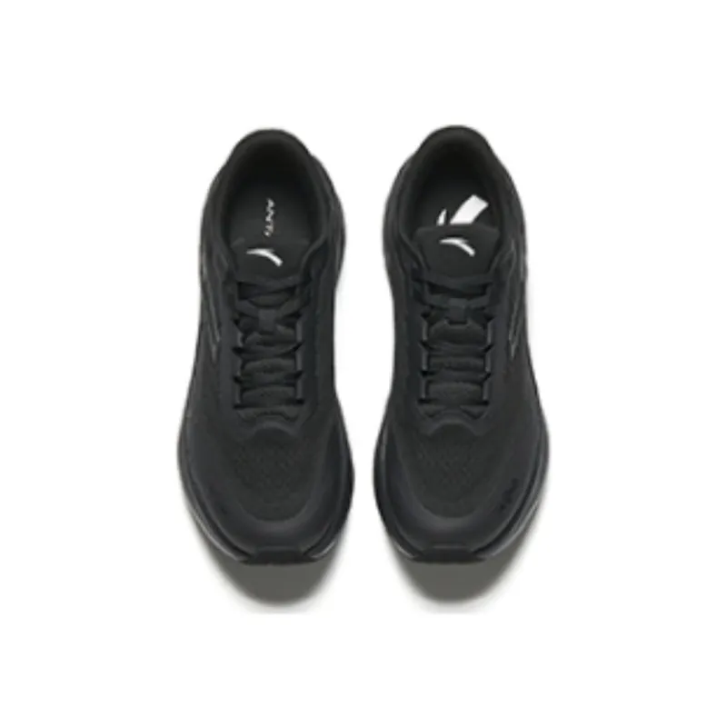 Anta Travel Cushioned Slip Resistant Low Top Running Shoes Men's Black Silver-2