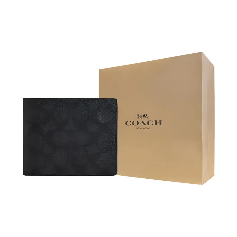 COACH SignatureCanvas Coated Canvas Wallet Mini Women's Charcoal-5