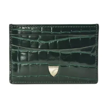 Aspinal Of London Full Grain Leather Card Holder Women's Green