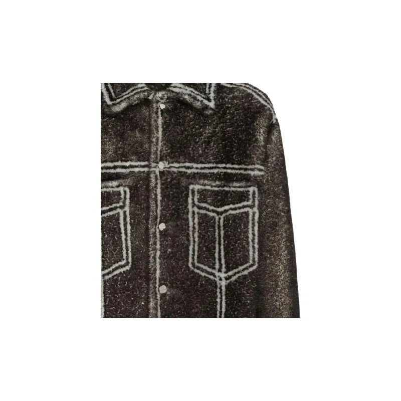 FENDI Leather Jacket Men's Black-4