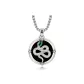 Sterling Silver White Zircon Serpent Pendant+Steel Chain