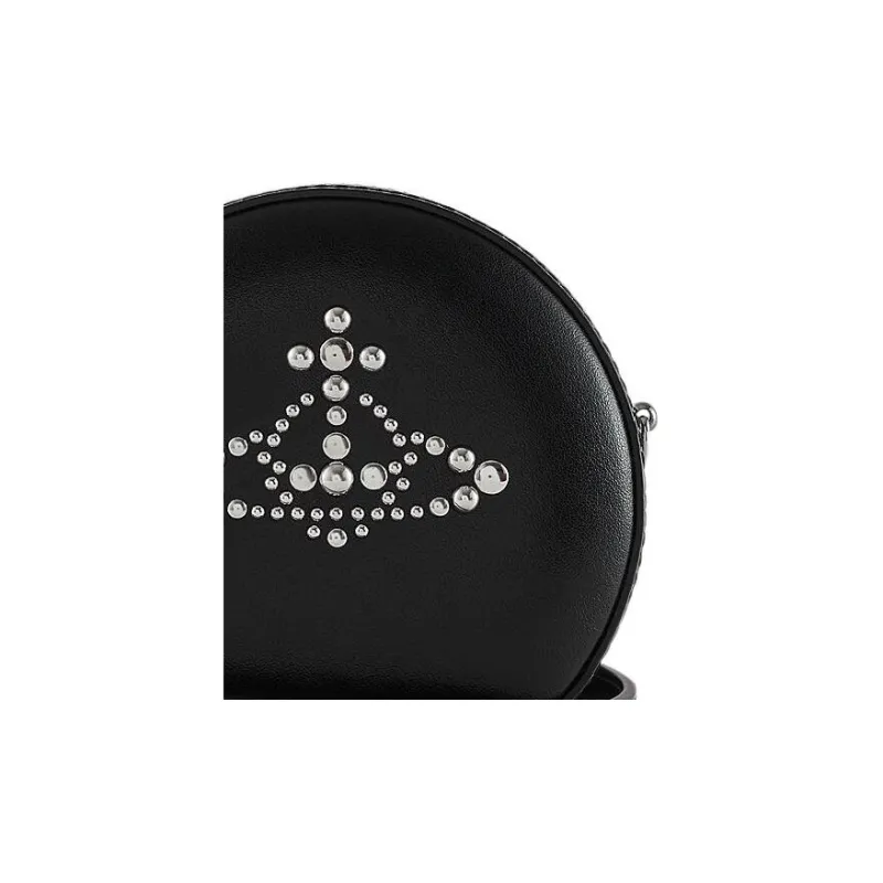 Vivienne Westwood Cow Leather Handheld Shoulder Bag, Crossbody Bag Mini Women's Black-3