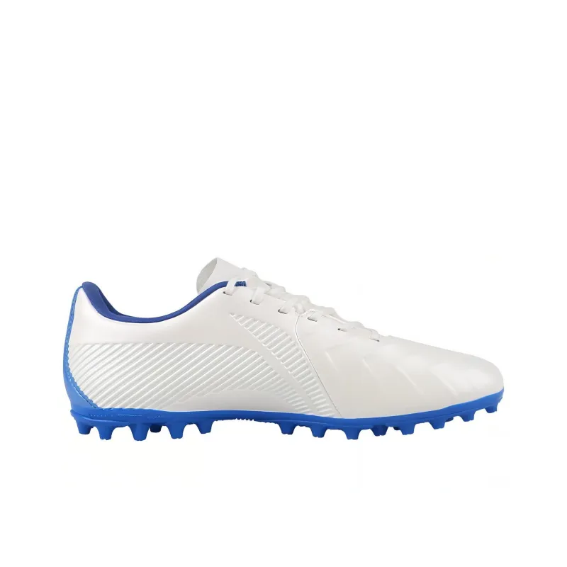 LiNing MG Rubber Short Studs Artificial Ground Cushioning Anti Slip And Wear Resistant Soccer Shoes Men's White Blue-1