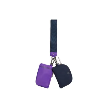 Lululemon Nylon Wrist Bag Women's True Marine Blue With Atomic Purple Accents