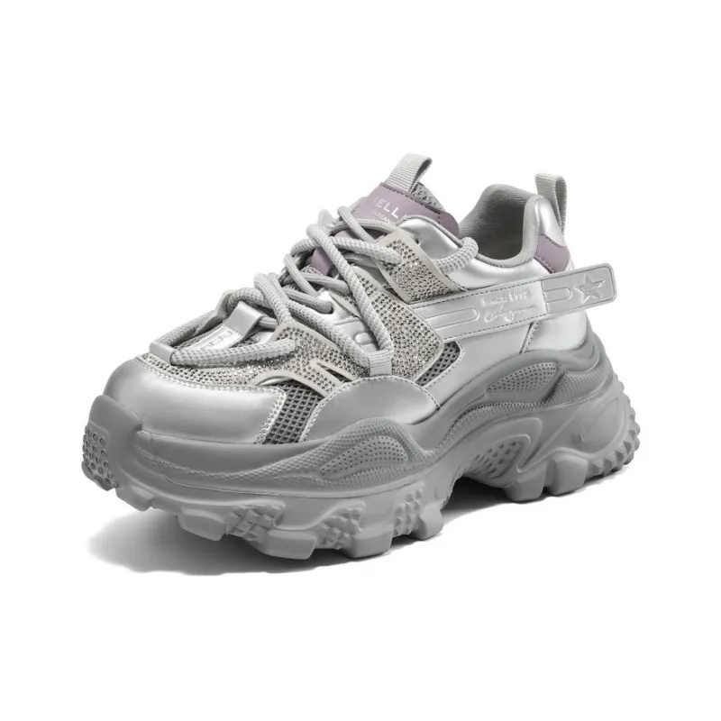 BELLE Height Increasing Coverage Low-Top Chunky Sneakers Women's Apricot-6