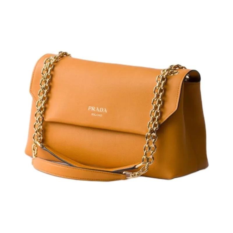 PRADA Calfskin Crossbody Bag, Shoulder Bag Medium Size Women's Amber-1