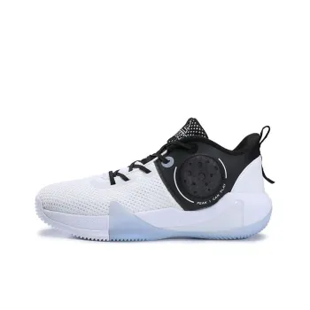 PEAK Hook Moon Basketball Shoes Men Mid Top White/Black