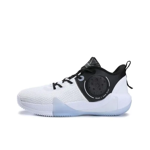 PEAK Hook Moon Basketball Shoes Men Mid Top White/Black