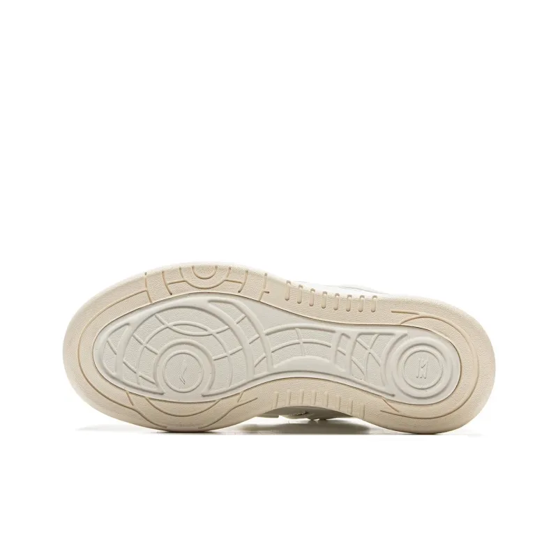 LiNing Expedition 3 Cushioning Anti-Slip And Wear-Resistant Height Increasing Low-Top Casual Shoes Women's White Beige-4