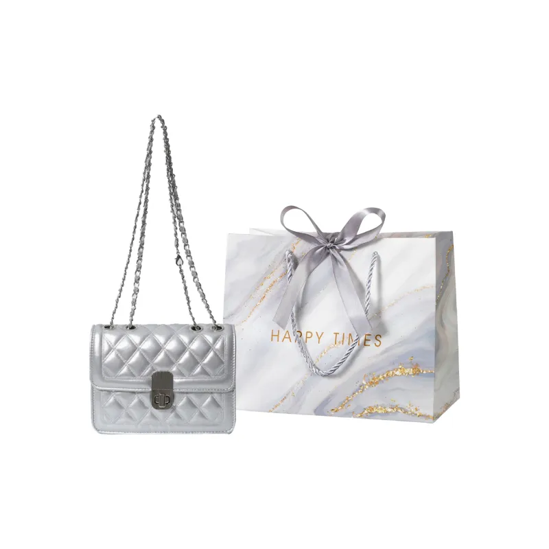 Miss Angel PU Shoulder Bag, Crossbody Bag Women's White/Silver/Pink-1
