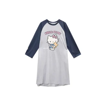 GUKOO x Hello Kitty Sanrio Series Nightgown Women's Silver Gray