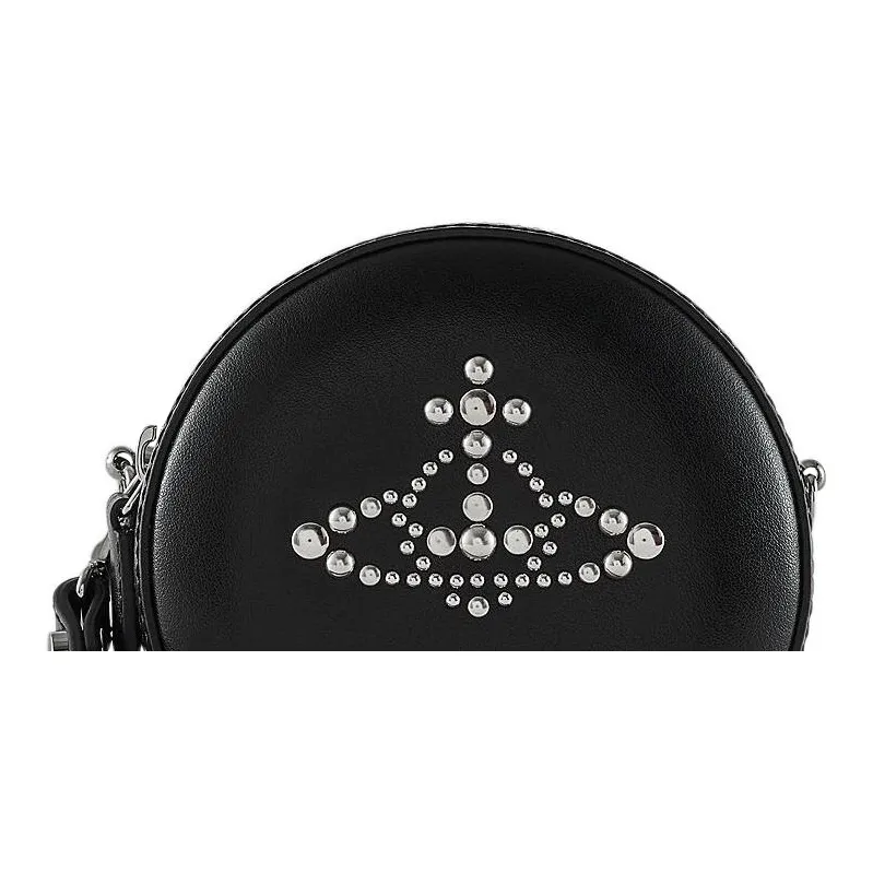 Vivienne Westwood Cow Leather Handheld Shoulder Bag, Crossbody Bag Mini Women's Black-2