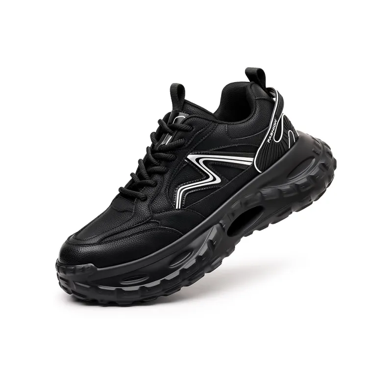 Kangaroo Head Wear Resistant Low Top Chunky Sneakers Unisex Black-1
