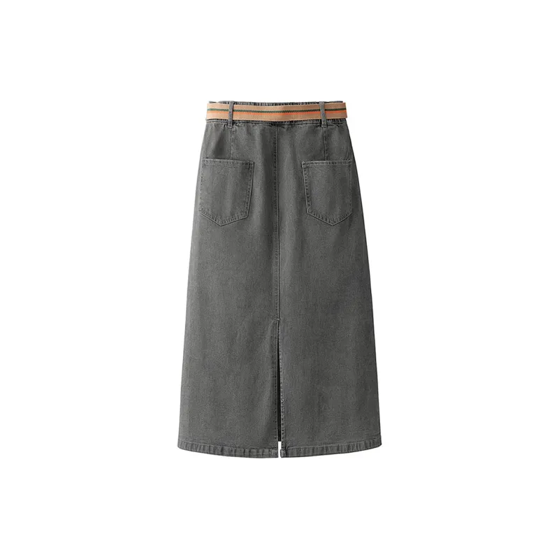 Cypress House Denim Long Skirts Women's Gray Blue-1