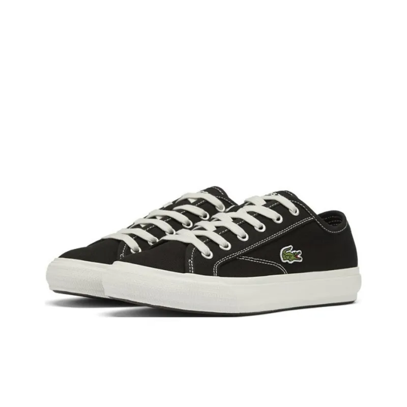 LACOSTE Canvas Shoes Women's Black White-2