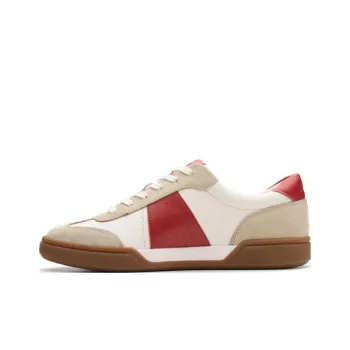 Clarks CraftLoop Slip Resistant Low Top Skateboard Shoes Men's White Gray Red