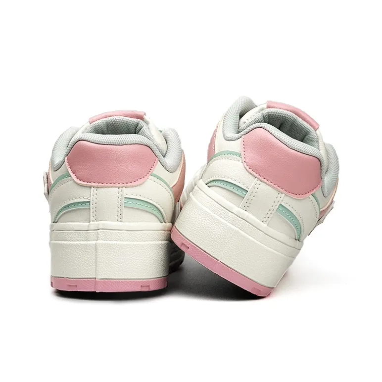Mengsai Balanced And Non slip Low Top Skateboard Shoes Women's Beige Pink Green-3