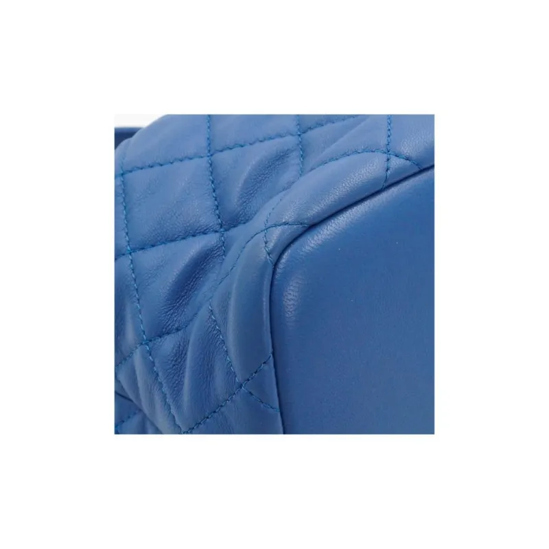 CHANEL Gabrielle Embossed Lambskin Shoulder Bag, Crossbody Bag, Handbag Women's Blue-3