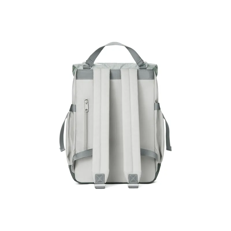 MR.ACE HOMME Fabric Backpack Large Size Unisex Grayish Green/Warm Khaki/Misty Blue Gray-11