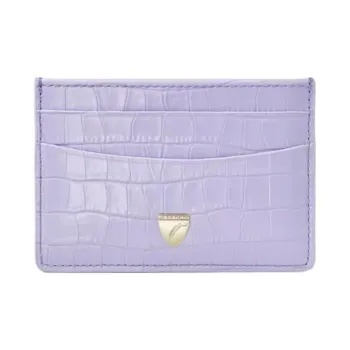 Aspinal Of London Full Grain Leather Card Holder Women's Purple