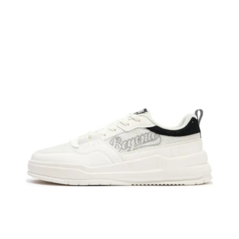 361° Anti Slip Wear Resistant Low Top Skateboard Shoes Men's White Black-0